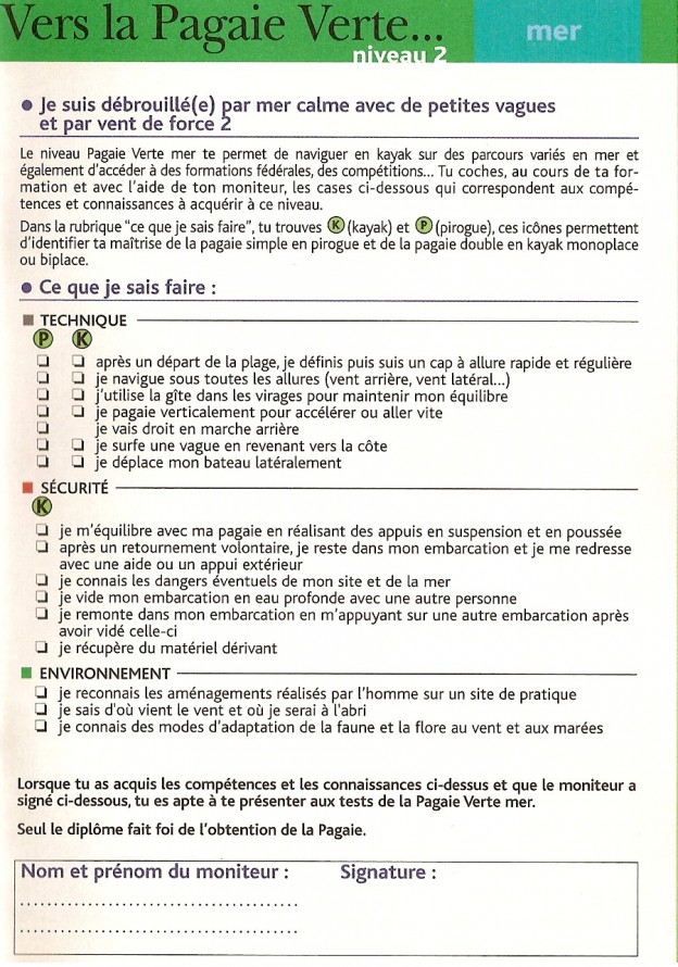 pagaie verte mer